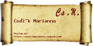 Csók Marianna névjegykártya